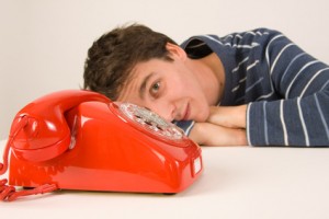 man waiting for a call